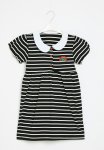 PoP Candy Striped Collared Dress - Black & White