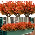 Haplia 20 Bundles Artificial Flowers Fake Artificial Greenery Uv Resistant No Fade Faux Plastic Plants For Wedding Bridle Bouque