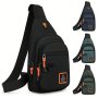 Casual Multi Layer Chest Bag Outdoor Travel Sport Crossbody Bag Nylon Sling Backpack Fanny Pack