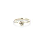 Four Claw Cognac Diamond Ring In Yellow Gold - 9CT White Gold