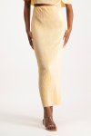 Tessa Plisse Maxi Skirt - Latte - XS
