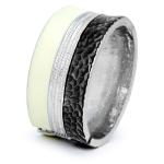 Black White & Silver Snap On Bangle