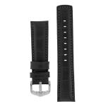 Grand Duke Water-resistant Alligator Embossed Sport Watch Strap In Black Black - 20MM Silver