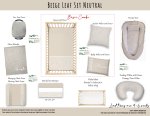 Cot Duvet Bedding Beige Leaf Set Neutral