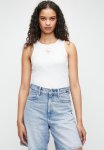 G-star Raw Racerback Ribbed Slim Tank Top Wmn - Lt Chalk