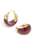 Goldair Gold Plated Burgundy Acrylic Huggie Earrings