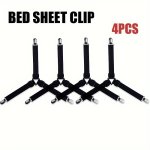 Temu Adjustable Bed Sheet Holder Straps - Elastic Clip Fasteners