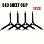 Temu Adjustable Bed Sheet Holder Straps - Elastic Clip Fasteners