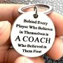 1pc Motivational Baseball Football Rugby Keychain Thank You Team Member Keychain For Coach Thanksgiving Gift