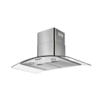 Curved Glass Stainless Steel Large Extractor With Push Buttons – 90CM