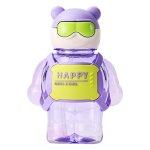 Trendy Creative MINI Cute Bear Water Bottles With Silicone Leak Proof 800ML - Purple