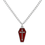 Crimson Nocturne Coffin Pendant Necklace