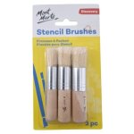 Stencil Brush Set 3 Piece Hog Bristles