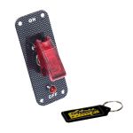 Single Toggle Switch With LED & Carbon Fibre Look Panel - 2 Pack & Keyring