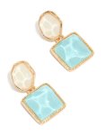 Goldair Gold Organic Pool Effect Round & Square Drop Earrings