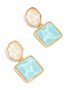 Goldair Gold Organic Pool Effect Round & Square Drop Earrings