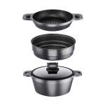 Set: Pan saucepan + Pot + Colander steamer + Lid - "pepe" Multi-pot