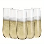 5PCS 1PC 9OZ Plastic Champagne Flutes Reusable Suitable For Bars Parties Weddings