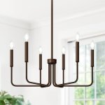 6-LIGHT Farmhouse Chandelier For Dining Room Lighting Fixtures Hanging Oil-rubbed Bronze Dining Light Fixtures Industrial Chande