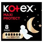 Kotex All Nighter Maxi Thick Pads With Wings 8 Pack