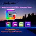 Multi-function Desk Lamp Rgb Colorful Lighting LED Desk Lamp With Wireless Speaker Speaker Wireless Charging Time Display And Al