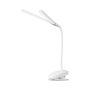 Rechargeable 2 Head Table Lamp With Adjust Clip For Loadshedding