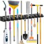 1pc Versatile Magic Mop Rack Broom Rack Mop Clip Hanging Hook Bathroom Hook Broom Storage Rack Multiple Colors And Multiple Hooks