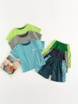 6PCS - 3 Outfits Set Boys Tracksuit Vibrant Short Sleeve T-Shirt & Shorts Set Quick Dry Sportswear For Training Running