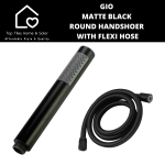Gio Matte Black Round Handshower With Flexi Hose