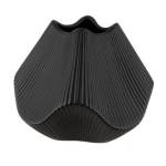 Vase Lamellen Ceramics Black 19CM