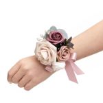 Ling's Moment 6PCS Wedding Wrist Corsage Artificial Flowers Girl mother Homecoming Prom Corsages Wristlet D Cor Etc. Mauve Dusty