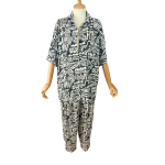 Printed Monochrome Shirt And Pants Set - L