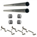 Matoc 25MM Curtain Double Pole Set - Plain End Caps - Silver