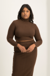 Kora Poloneck Cropped Top - Pinecone - L