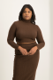 Kora Poloneck Cropped Top - Pinecone - L