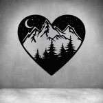Mountain With Forest In Heart - Rust Coat L 1000 X H 900MM