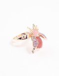 Rose Gold Diamante Beetle Ring - M l