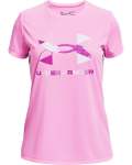 Girls' Ua Tech Graphic Big Logo Short Sleeve - Stellar PINK-638 Yxs