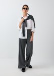 Pinstripe Ponte Wide Leg Pants