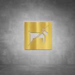 No Dogs Allowed Sign - Polished Brass