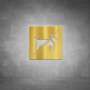 No Dogs Allowed Sign - Polished Brass