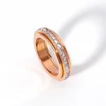 Cubic Zirconia Spinner Ring - 5 Us Rose Gold