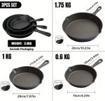 Zs - Aiyi Cast-iron Skillet Set - 3 Piece Set