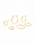 Goldair Gold Plated Surgical Steel Clasp Hoop Earrings 2-PACK