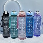 1PC 900ML Large Capacity Sports Water Bottle Leak Proof Colorful Plastic Cup Portable Drinking Bottle For Outdoor Travel Gym Fit