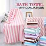 Outdoor Striped Coral Velvet Towels - Soft Absorbent And Thick Towels