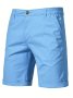 Solid Color Classic Shorts With Elastic Waistband And Multiple Pockets Casual And Chic Shorts For Men's Summer Outdoors Wear