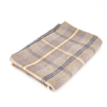 Pure Alpaca Checked Throw With Blue & White 50 - Hand Stitched Edge Standard Packaging