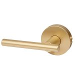 Designers Impressions Kain Design Satin Brass Dummy Non Turning Euro Door Lever Hardware For Closet Doors Non- Functioning