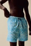 Patterned Swim Shorts - Light Blue Patterned